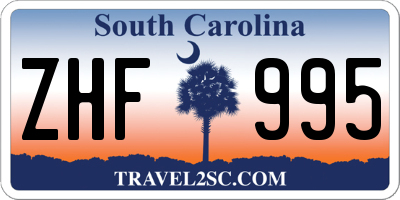 SC license plate ZHF995