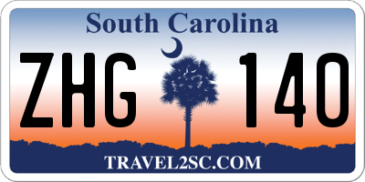 SC license plate ZHG140