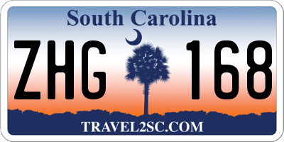 SC license plate ZHG168