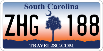 SC license plate ZHG188