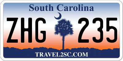 SC license plate ZHG235