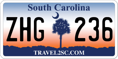 SC license plate ZHG236