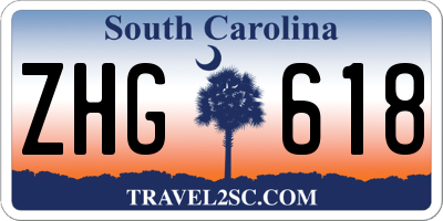 SC license plate ZHG618