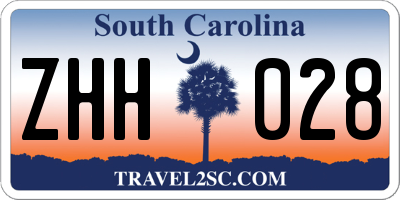 SC license plate ZHH028
