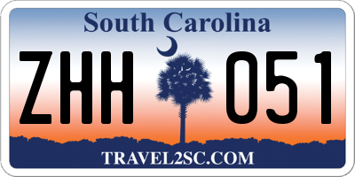 SC license plate ZHH051