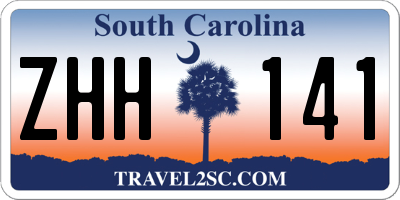 SC license plate ZHH141