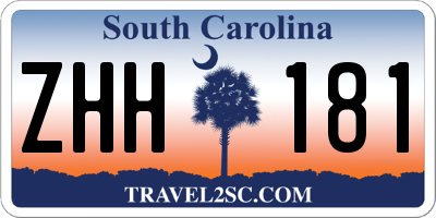 SC license plate ZHH181