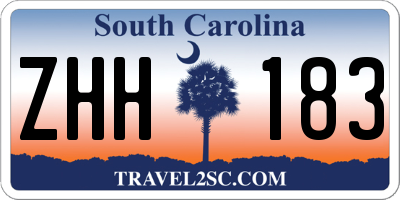 SC license plate ZHH183