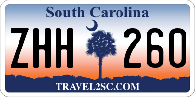 SC license plate ZHH260