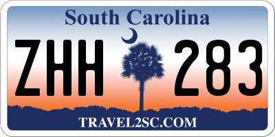 SC license plate ZHH283