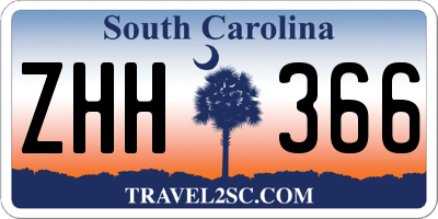 SC license plate ZHH366
