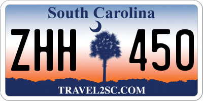 SC license plate ZHH450