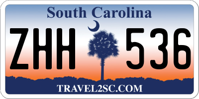 SC license plate ZHH536