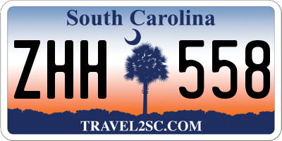 SC license plate ZHH558