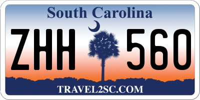 SC license plate ZHH560
