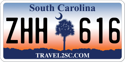 SC license plate ZHH616