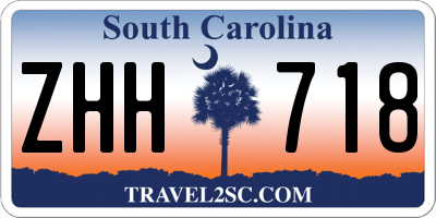 SC license plate ZHH718