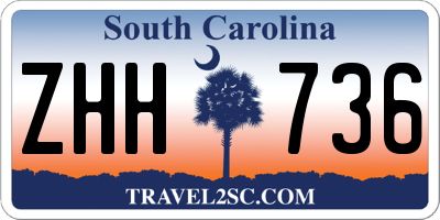 SC license plate ZHH736