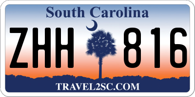 SC license plate ZHH816
