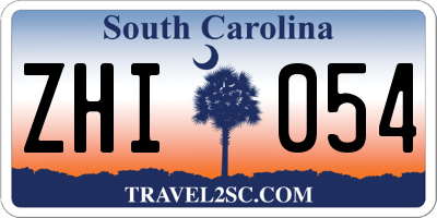 SC license plate ZHI054