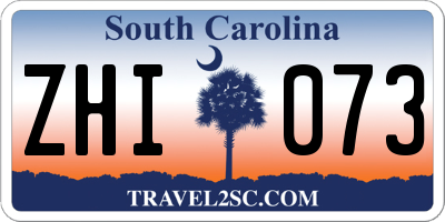 SC license plate ZHI073
