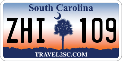 SC license plate ZHI109