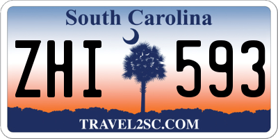 SC license plate ZHI593
