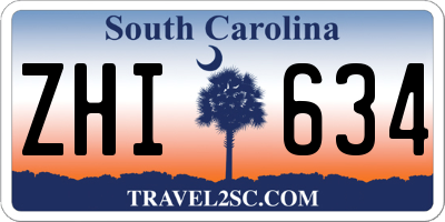 SC license plate ZHI634