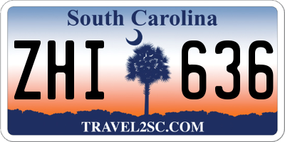 SC license plate ZHI636