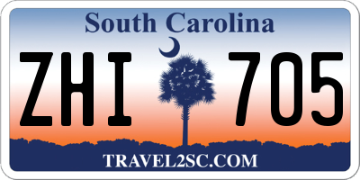 SC license plate ZHI705