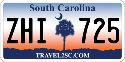 SC license plate ZHI725