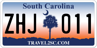 SC license plate ZHJ011