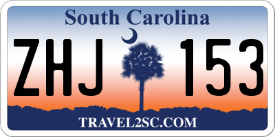 SC license plate ZHJ153