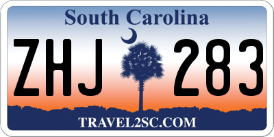 SC license plate ZHJ283