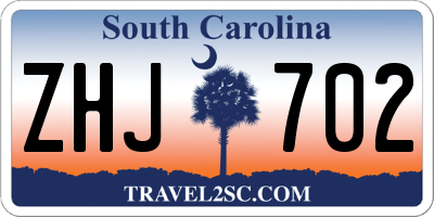 SC license plate ZHJ702