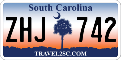 SC license plate ZHJ742
