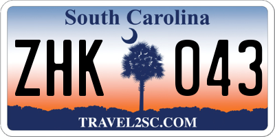 SC license plate ZHK043