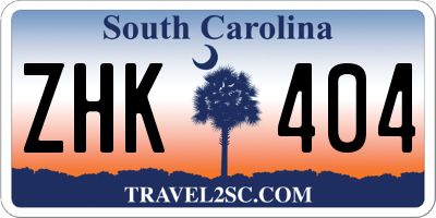 SC license plate ZHK404
