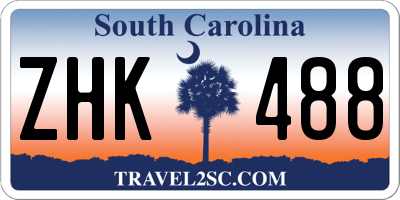 SC license plate ZHK488