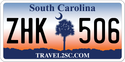 SC license plate ZHK506
