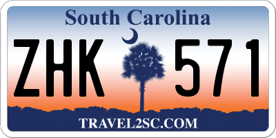 SC license plate ZHK571