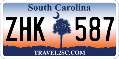 SC license plate ZHK587