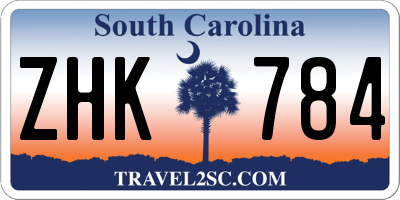 SC license plate ZHK784