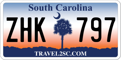 SC license plate ZHK797