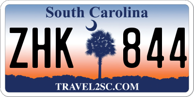 SC license plate ZHK844