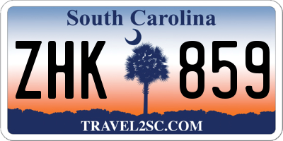 SC license plate ZHK859