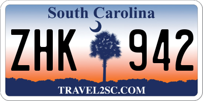SC license plate ZHK942
