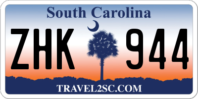 SC license plate ZHK944
