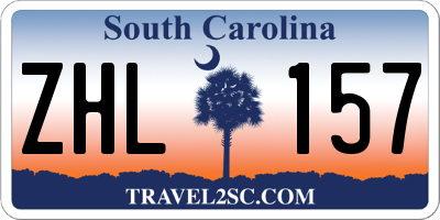 SC license plate ZHL157