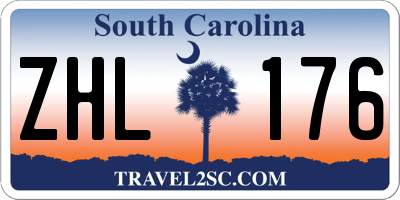 SC license plate ZHL176